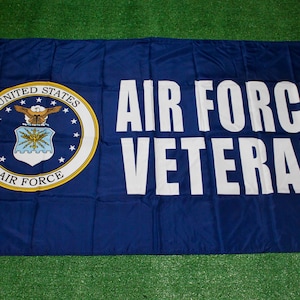 Bandera de veterano de la Fuerza Aérea de EE. UU. (3x5). Bandera militar con orgullo. Bandera duradera de la Fuerza Aérea de EE. UU. Bandera de veterano de la Fuerza Aérea de EE. UU. con licencia oficial. Bandera de la USAF.