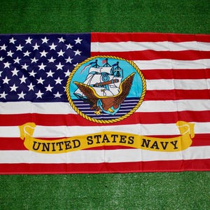 Marinevlag 3x5. Trotse militaire vlag. Amerikaanse marinevlag. Officieel gelicentieerde vlag van de Amerikaanse marine. Marine veteraan cadeau. Marineblauwe vlag van de VS. Vlag van veteranen