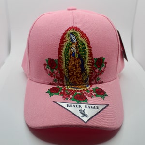 Our Lady of Guadalupe Hat. Gorra de la Virgen de Guadalupe. Christian Pink Hat. Trucker Hat. Cute Gift. Lady of Guadalupe Embroidered Cap.
