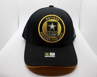 退役米軍帽。刺繍入り陸軍退役キャップ。お父さんへのプレゼント。退役