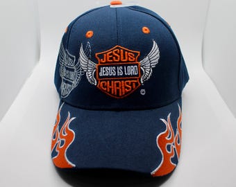Jesus ist Herrenhut. Jesus Christus Baseballkappe. Christliche Dunkelblaue Mütze. Fernfahrer Hut. Christliches Geschenk. Gott ist alle Zeit gut gestickte Kappe