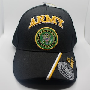 U.S. Army Hat. Army Logo Hat. US Army Baseball Hat. Officially Licensed United States Army Logo Embroidered Black Baseball Cap. Military Cap