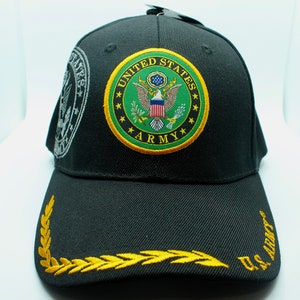 U.S. Army Hat. Army Logo Hat. US Army Baseball Hat. Officially Licensed United States Army Logo Embroidered Black Baseball Cap. Military Cap