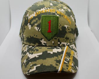 アメリカ陸軍第1歩兵師団の帽子。アメリカ陸軍のキャップ。アメリカ