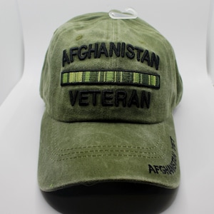Afghanistan Veteran Hat. Afghanistan Veteran Hat. US Veteran Hat. Officially Afghanistan War Veteran Green Cap. Military Veteran Hat USA Cap