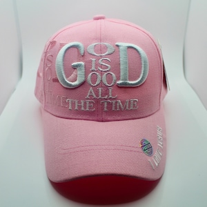 God is Good All The Time Pink Hat. Jesus Baseball Cap. Christian Hat. Trucker Hat. Father&#39;s Day Gift. God Is Good All The Time Embroidered