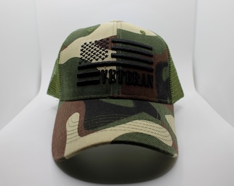 Veteran Mesh Back Trucker Hat. Veteran Gift. Veteran Camo Cap. USA Hat. Patriotic Hat. Veteran Hat. USA Cap. Freedom Hat. 4th of July Hat