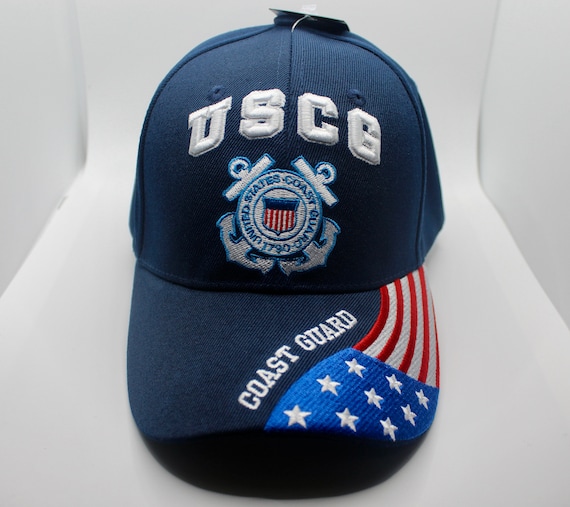 United States Coast Guard Blue Hat. USCG American Flag Cap. US