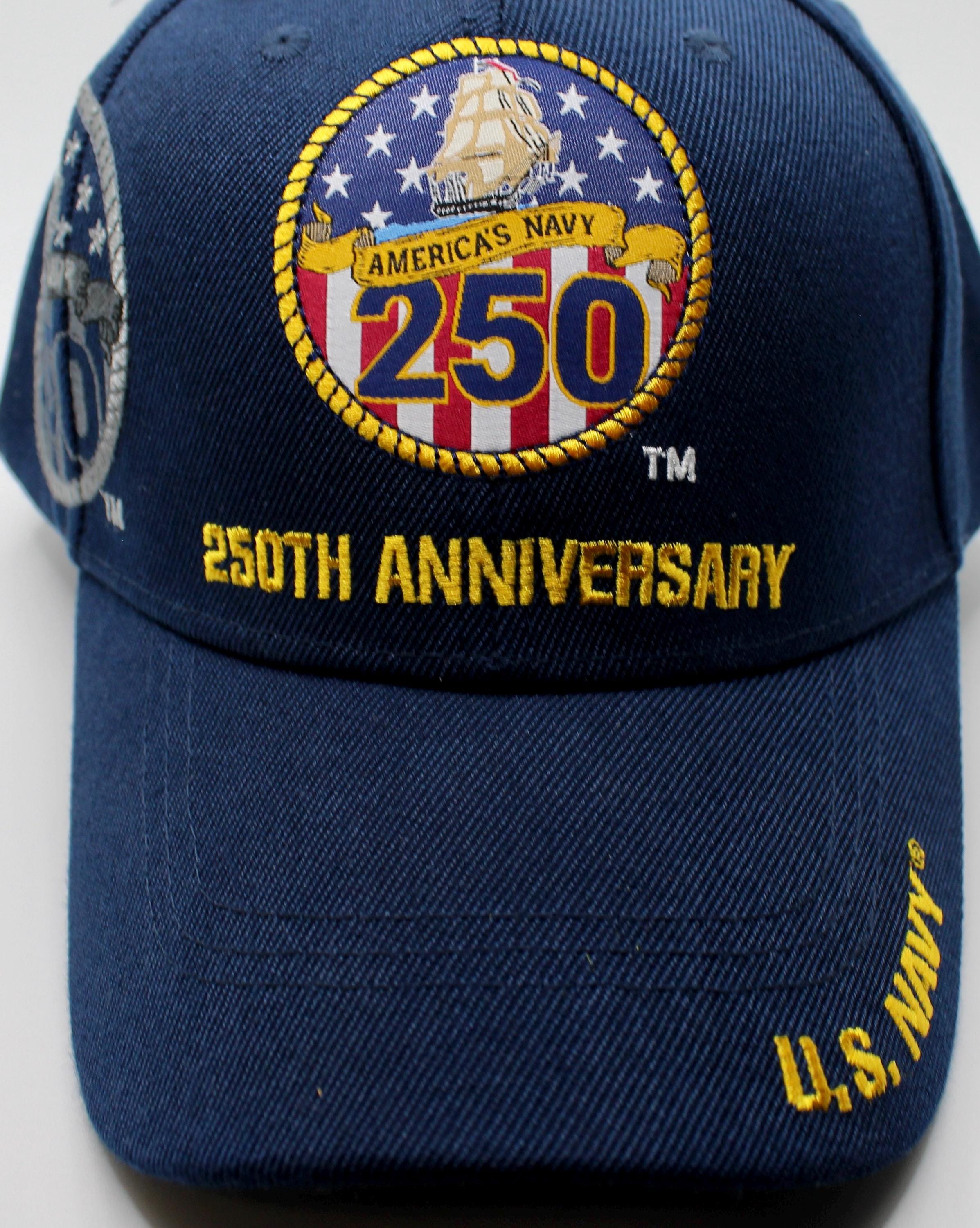 海軍250周年記念帽子。アメリカ海軍1775-2025記念帽子。アメリカ海軍