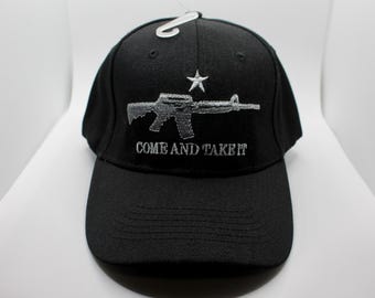 Come And Take It-hoed. Zwarte 2A-dop. 2A geborduurde pet, patriottische baseballcap, tweede wijzigingspet. Hoed in Texas-stijl. 2e amendement hoed