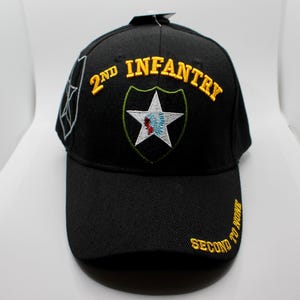 2nd Infantry Division Hat – Indianhead Military Cap. Black US Army 2nd Infantry Hat. Officially Licensed US Army Cap. Second to None Hat