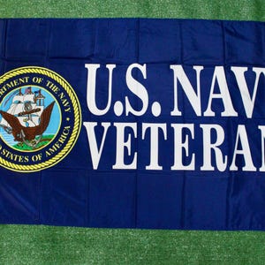 Veteranenvlag Amerikaanse marine. Militaire vlag. 3 x 5 marinevlag. Officieel gelicentieerde marinevlag. Kerstcadeau. Marineblauwe vlag. Cadeau vlag veteranen