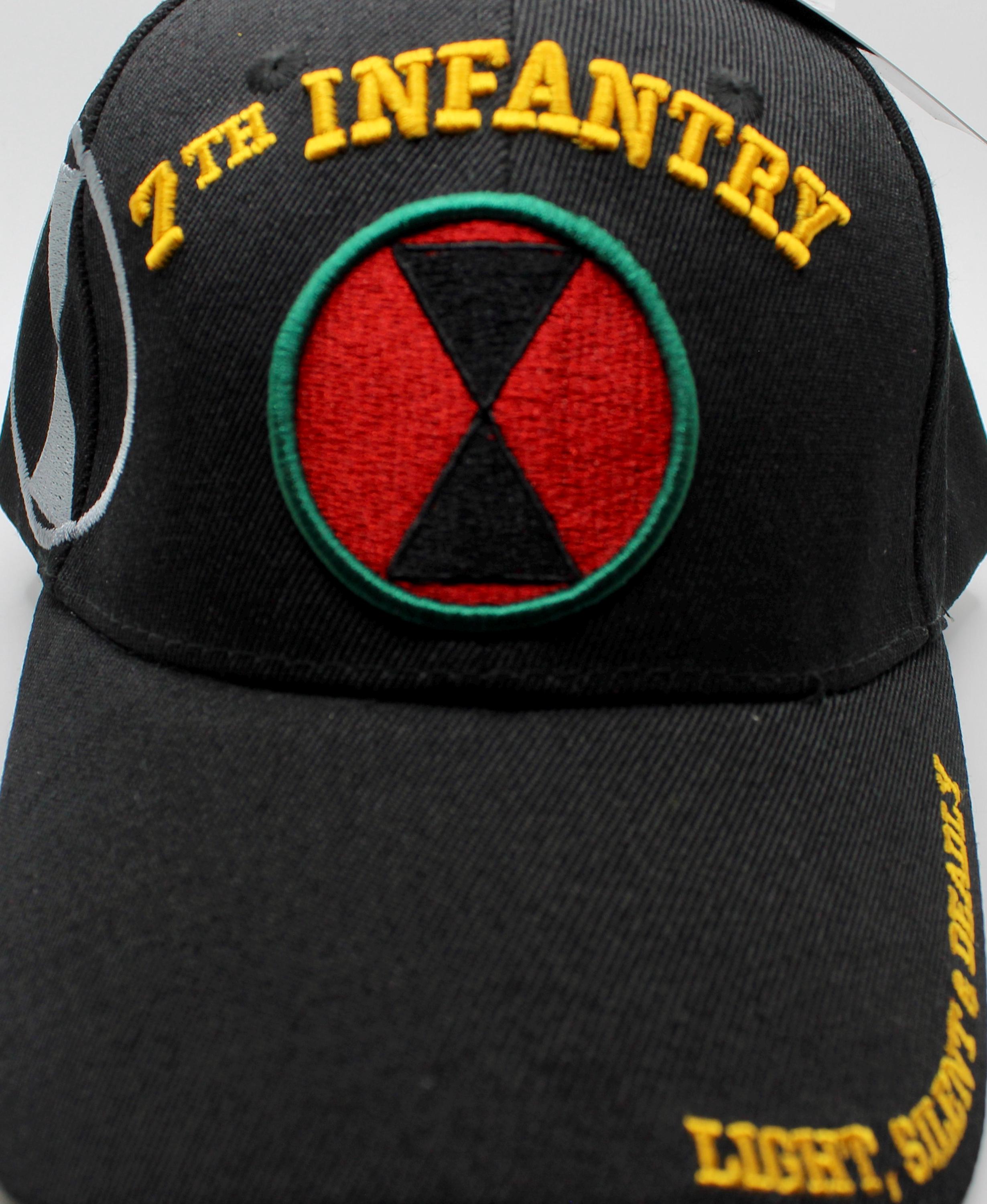 US Army 7th Infantry Division Hat. US Army Cap. U.S Army Black Hat