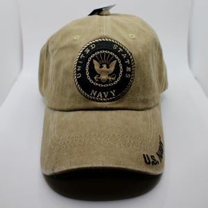 US Navy Hat. Navy Logo Brown Hat. US Navy Baseball Hat. U.S Navy Hat. Officially Licensed US Navy Embroidered Cap. Gift for Dad. Navy Cap