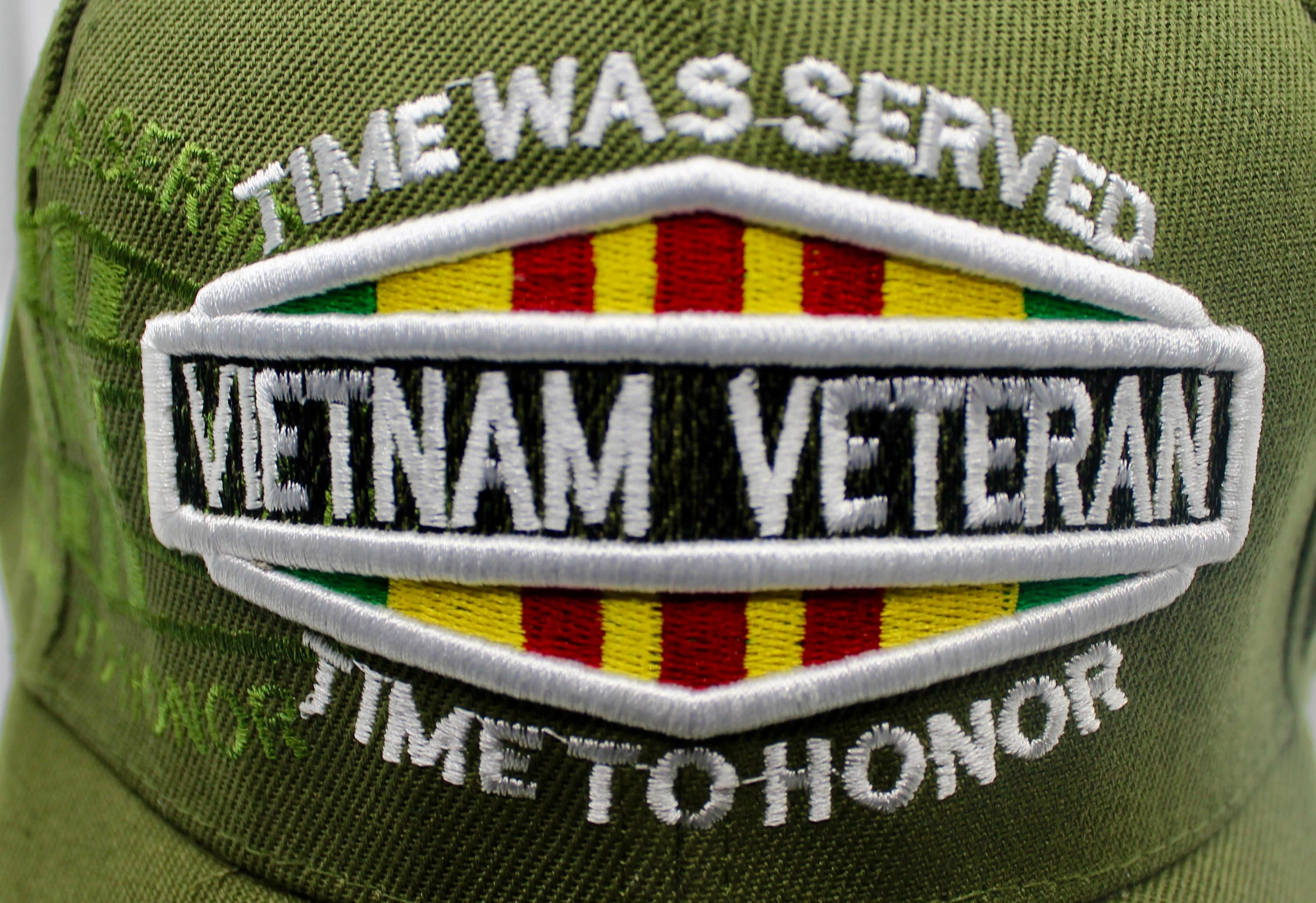 Berretto da veterano della guerra del Vietnam dell'aeronautica militare, cappello USAF verde O.D. con nastri, berretto da veterano del Vietnam