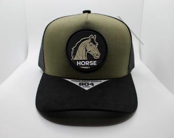 Horse Patch Trucker Hat. Equestrian Cap. Cowboy Rodeo Trucker Hat. Wild West Western Cap. Western Ranch Hat. Country Rodeo Gift. Cowboy Hat