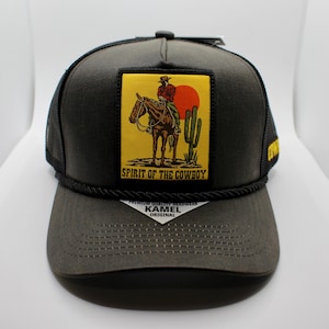 Cappello da camionista Spirit of the Cowboy. Cappello da cowboy con toppa western, cappello vintage in rete stile selvaggio West. Cappello USA. Cappello Spirit of the Cowboy. Cappello da cowboy