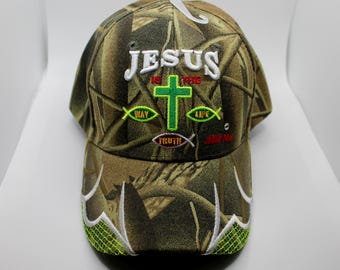 Jesus is the way the truth and life Hat. Jesus Christ Baseball Cap. Christian Camo Hat. Trucker Hat. God Is Good All The Time Cap. John 14:6