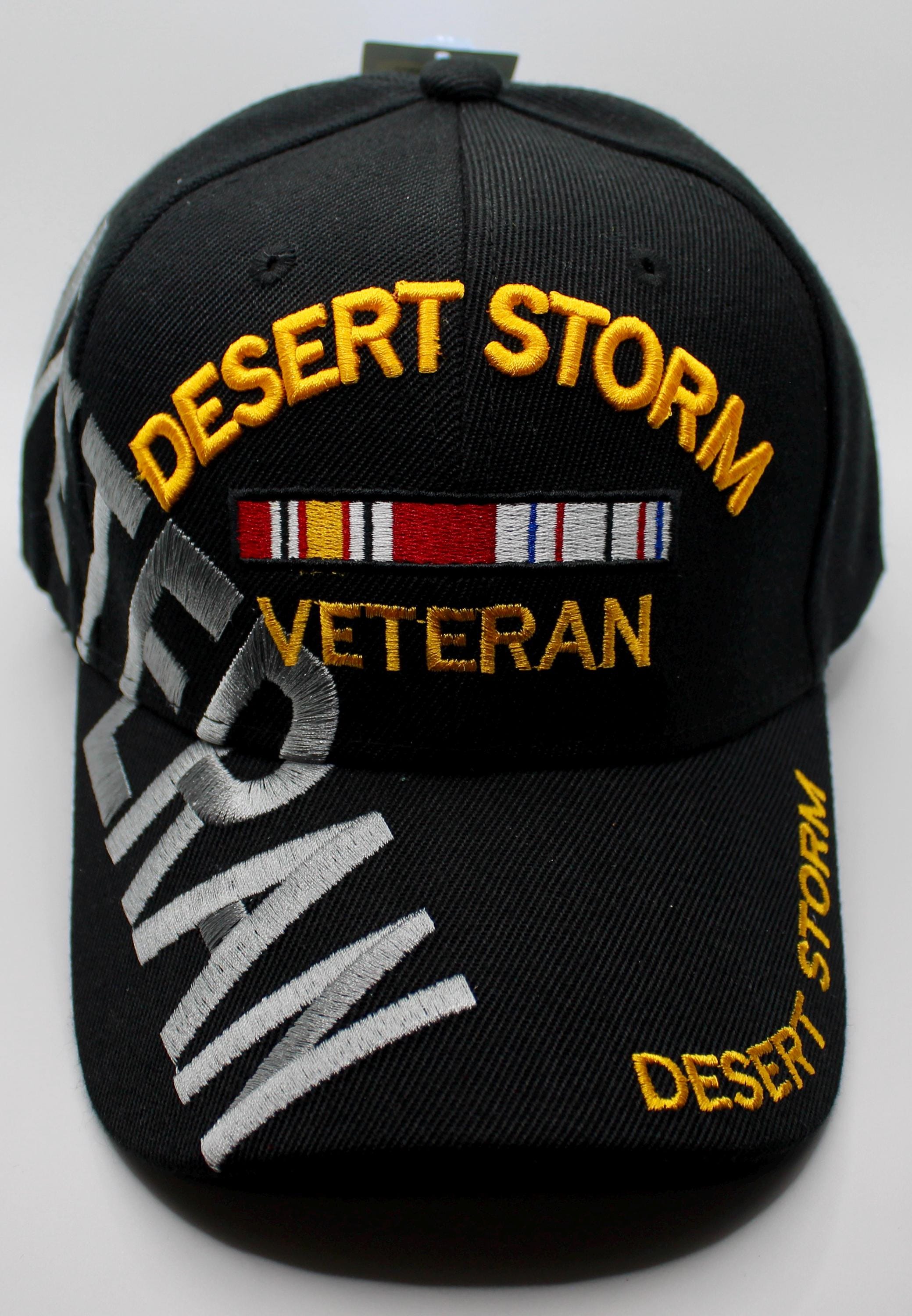 Casquette Brodée Desert Storm Veteran - Noir Et Multicolore, Réglable, Acrylique - Marque Trade Winds