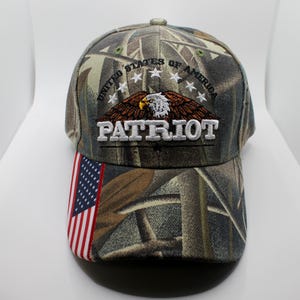 United States of America Hat. God Bless America Hat. Eagle Camo Hat. American Flag Hat USA Cap. United States of America Patriotic Eagle Cap image 1