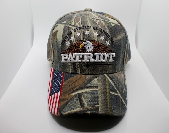 United States of America Hat. God Bless America Hat. Eagle Camo Hat. American Flag Hat USA Cap. United States of America Patriotic Eagle Cap