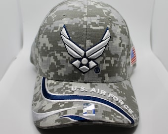 U.S Air Force Camo Hat. Air Force White Logo Cap. US Air Force Baseball Hat. Military Hat. Officially Licensed US Air Force Embroidered Cap.