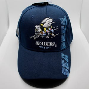 U.S. Navy Blue Hat. Seabees Can Do U.S Navy Logo Cap. Navy Baseball Hat. Military Hat. Officially Licensed US Navy Cap. Veterans Day Git.