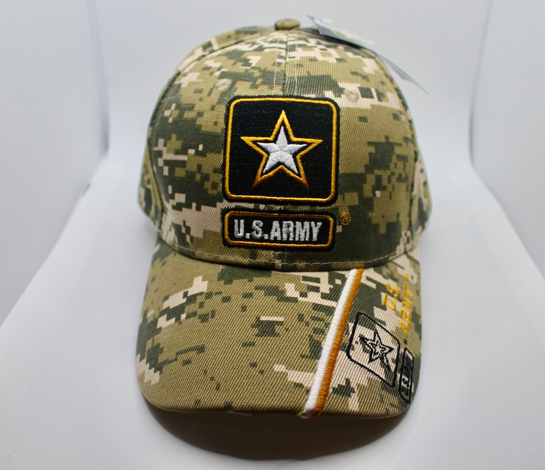 Retired U.S. Army Veteran Baseball Cap - Black Digital Camouflage Design