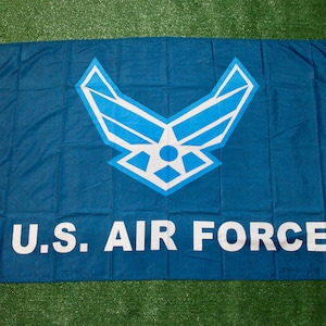 Bandera de la Fuerza Aérea de EE. UU. de 3x5. Bandera militar con orgullo. Bandera duradera de la Fuerza Aérea de EE. UU. Bandera con licencia oficial de la Fuerza Aérea de EE. UU. Regalo para papá. Bandera azul de la USAF.