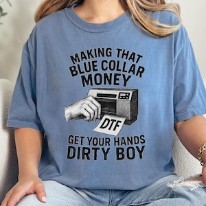DTF blue collar design perfect for small business