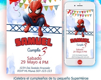 Invitación de Cumpleaños  Digital y para imprimir de Superhéroe