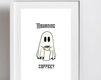 Cute ghost coffee print