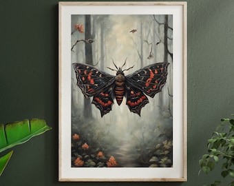 Moth forest print