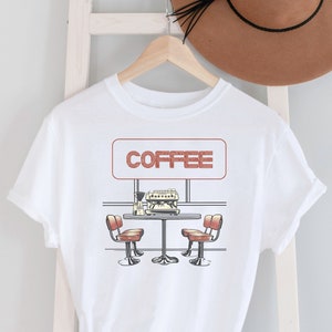 Retro Diner Coffee T-Shirt - Vintage Espresso Americana Tee, Classic Breakfast Top