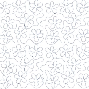 FLORECER – Patrón digital de acolchado longarm E2E fluido y alegre | Pantógrafo continuo sencillo de flores |