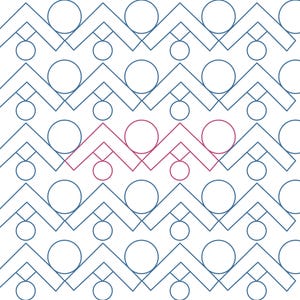 PONCHO – patrón digital de acolchado longarm geométrico juvenil | Diseño E2E y sashing moderno para colchas juveniles