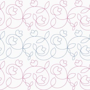 Wendy – Romantisches und elegantes digitales Longarm-Quiltmuster mit floralem Muster (optimiert)