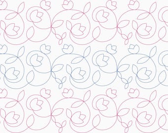 Wendy – patrón digital de acolchado longarm floral romántico y elegante E2E (optimizado)