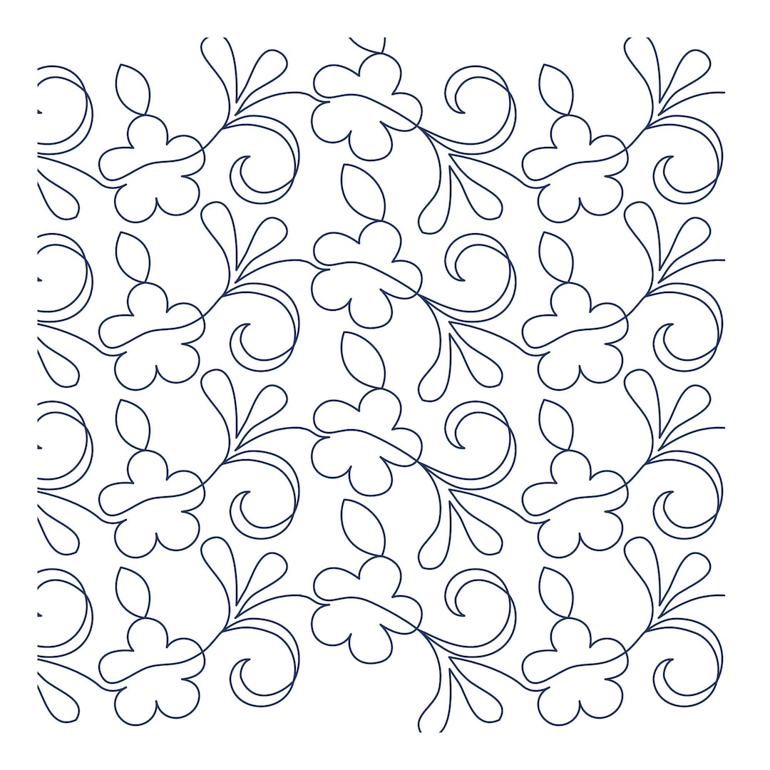 Livia E2E Floral Pantograph | Digital Longarm Quilting Pattern | Edge ...