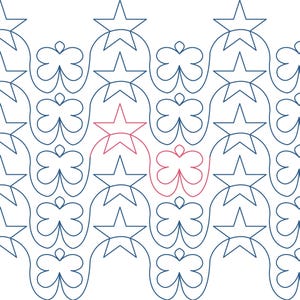 CARAMELO – Patrón digital de acolchado longarm infantil y juvenil | Estrellas y mariposas |