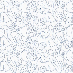 ABC Garden Alphabet Longarm Quilting Pattern for Baby Quilts – Nursery Edge to Edge Pantograph Design