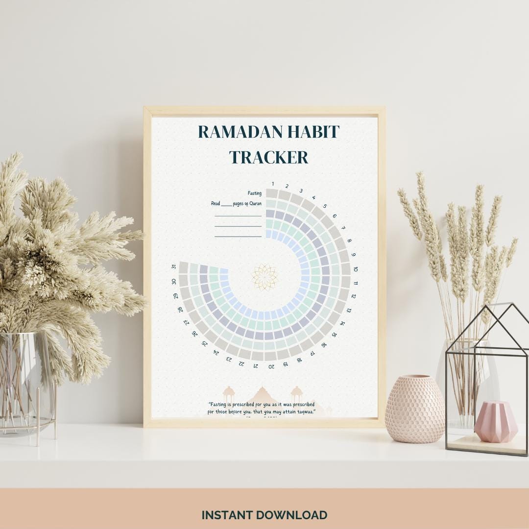 Ramadan Habit Tracker Printable | Islamic Daily Worship Planner ...