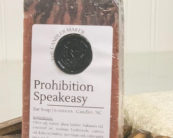 Jabón artesanal Speakeasy – Aroma a madera ahumada, 177 g