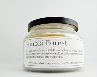 Hinoki Forest Candle 10 ounces of soy coconut wax