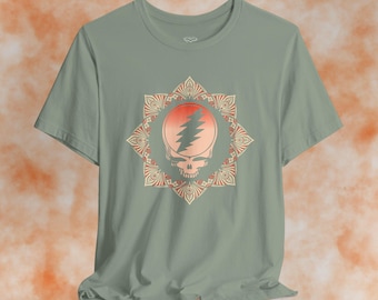 Steal Your Face Mandala Shirt | Retro Colors Bella Canvas Tee | Jam Band Psychedelic T-Shirt Grateful Dead Inspired