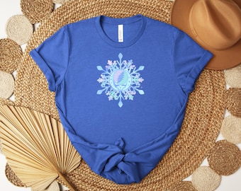 Camiseta de Grateful Dead con copos de nieve Stealie, camisa de lona Bella