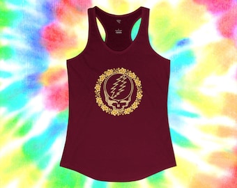Camiseta de tirantes con estampado de margaritas de Grateful Dead, estilo hippie, ideal para festivales, conciertos de verano y para amantes de la música.