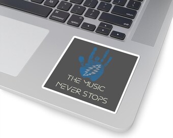 Music Never Stops Stickers, Music Lover Gift, Laptop Decal, Water Bottle Sticker, Hippie Decor, Jam Band