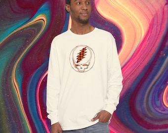 Camiseta de manga larga a cuadros de otoño para Halloween, regalo inspirado en Grateful Dead, camisa hippie, ropa para festivales de música.