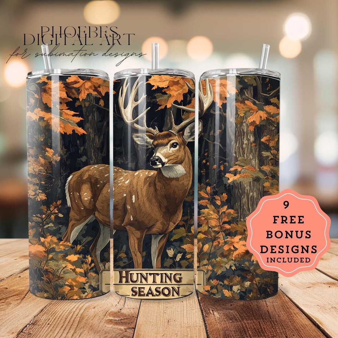 Deer Camo Seamless Tumbler Wrap 20oz Skinny Tumbler Sublimation ...